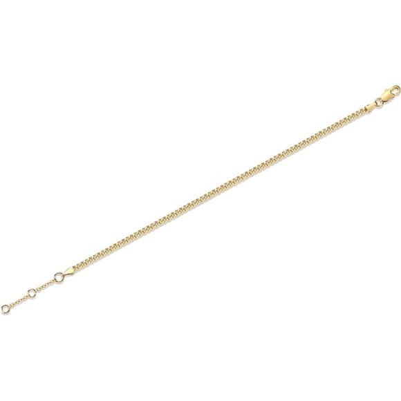 14K Gold Plated Curb Chain Adjustable Bracelet for Women Cute Gift For Wife - Picture 2 of 5